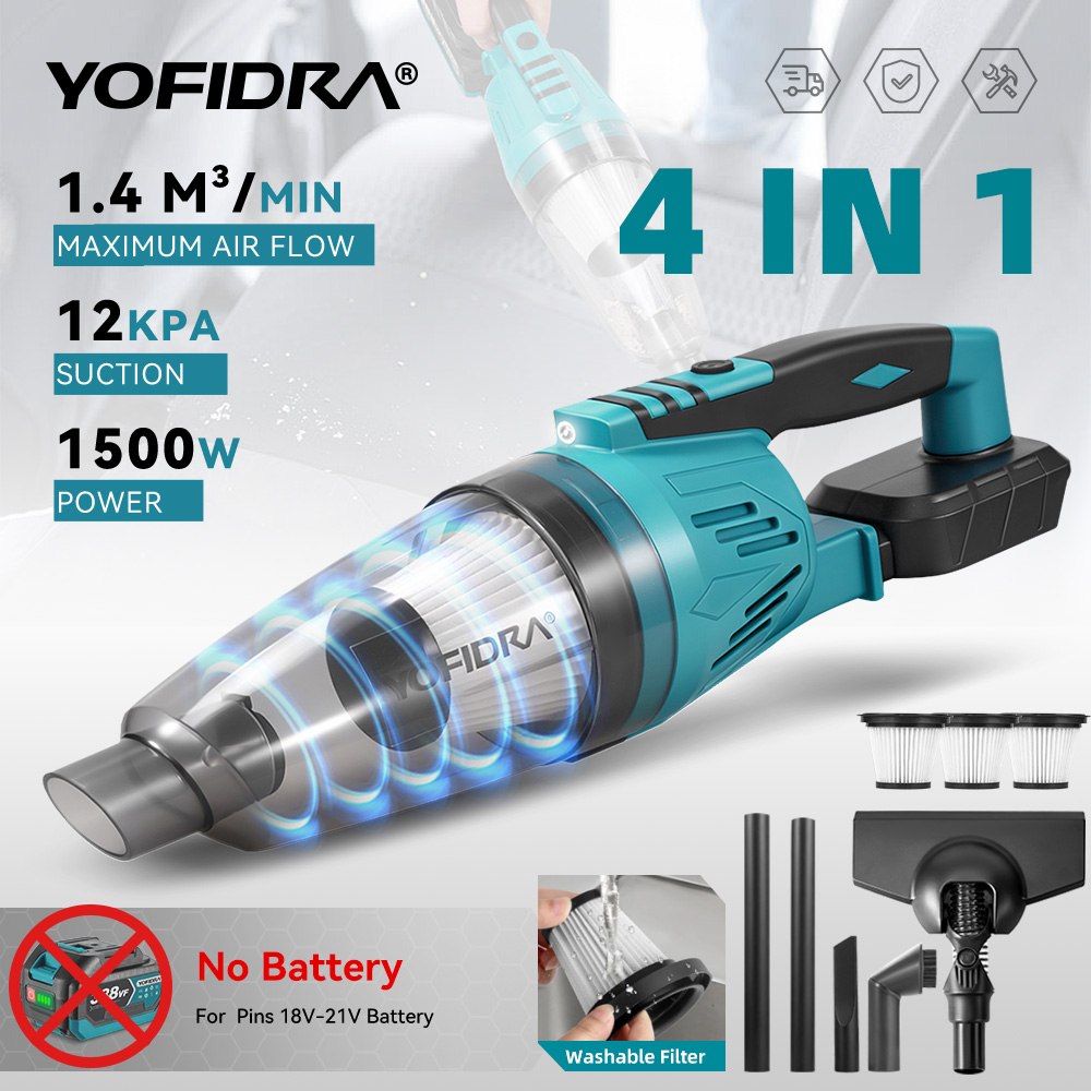 Power Tools Universal Battery - YOFIDRA-aspiradora eléctrica inalámbrica 4 en 1,