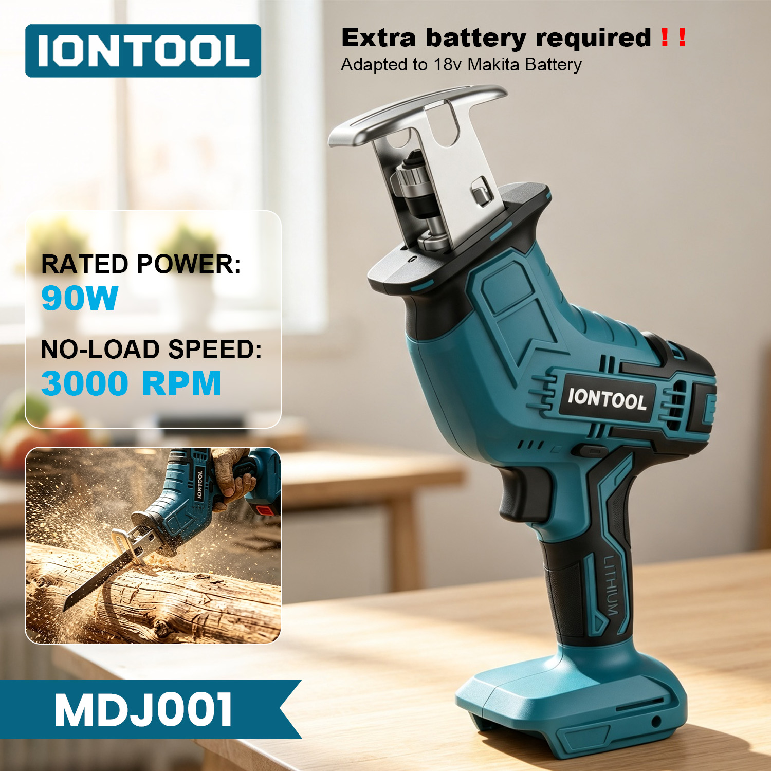 Reciprocating Saw Cordless - Sierra Recíproca Inalámbrica IONTOOL de 18V,