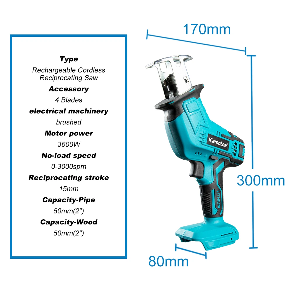 Kamolee-Sierra eléctrica recíp - Reciprocating Saw Cordless reseña y precio